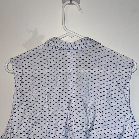 Van Heusen Womens Sleeveless Blouse XXL White Black Bee/Dragonfly Print - Picture 6 of 6